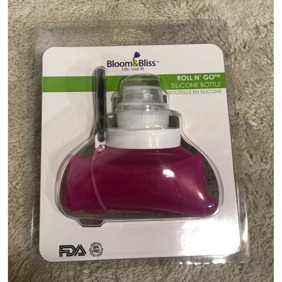 Bloom & Bliss Roll N Go Silicone Bottle 17 Fl Oz BPA-Free FDA Reusable Set of 2 - Picture 3 of 6